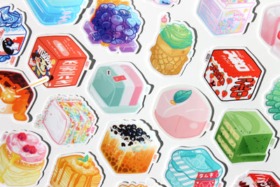 literally every food cube sticker I have (105 pcs)