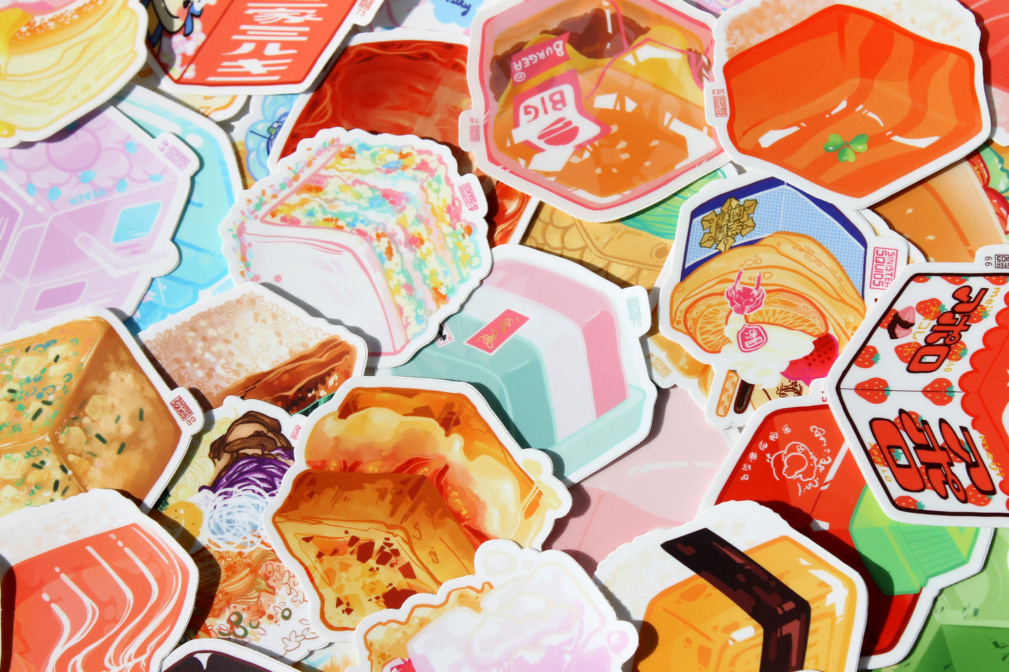 literally every food cube sticker I have (88+ pcs)