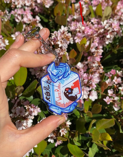 white rabbit keychain
