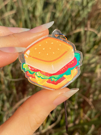 Burger Phone Charm